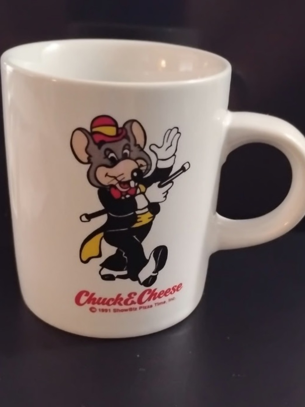 Chuck E. Cheese White Character Ceramic Mug
